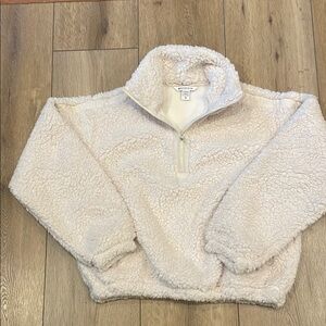 Athleta Cream Sherpa Zip-Up Jacket